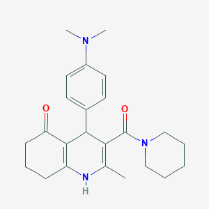 molecular formula C24H31N3O2 B11208856 4-[4-(dimethylamino)phenyl]-2-methyl-3-(piperidin-1-ylcarbonyl)-4,6,7,8-tetrahydroquinolin-5(1H)-one 