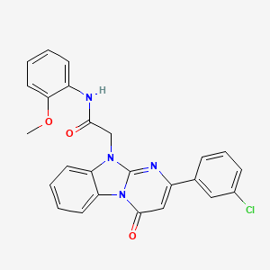 molecular formula C25H19ClN4O3 B11208873 2-[2-(3-chlorophenyl)-4-oxopyrimido[1,2-a]benzimidazol-10(4H)-yl]-N-(2-methoxyphenyl)acetamide 