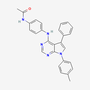 molecular formula C27H23N5O B11208875 N-(4-{[7-(4-methylphenyl)-5-phenyl-7H-pyrrolo[2,3-d]pyrimidin-4-yl]amino}phenyl)acetamide 