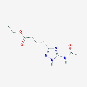 molecular formula C9H14N4O3S B11208881 ethyl 3-{[5-(acetylamino)-1H-1,2,4-triazol-3-yl]sulfanyl}propanoate 