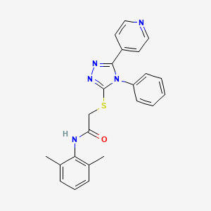 molecular formula C23H21N5OS B11208885 N-(2,6-Dimethylphenyl)-2-((4-phenyl-5-(pyridin-4-yl)-4H-1,2,4-triazol-3-yl)thio)acetamide 