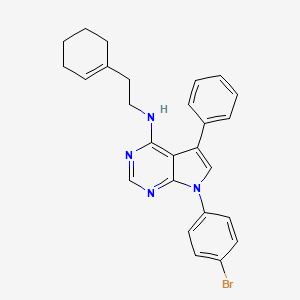 molecular formula C26H25BrN4 B11208899 7-(4-bromophenyl)-N-[2-(cyclohex-1-en-1-yl)ethyl]-5-phenyl-7H-pyrrolo[2,3-d]pyrimidin-4-amine 