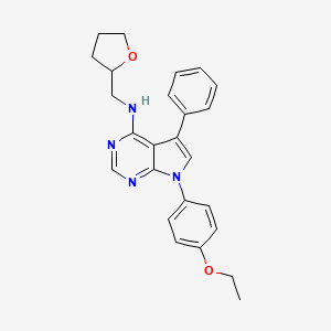 molecular formula C25H26N4O2 B11208918 7-(4-ethoxyphenyl)-5-phenyl-N-(tetrahydrofuran-2-ylmethyl)-7H-pyrrolo[2,3-d]pyrimidin-4-amine 