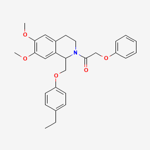 1-(1-((4-ethylphenoxy)methyl)-6,7-dimethoxy-3,4-dihydroisoquinolin-2(1H)-yl)-2-phenoxyethanone