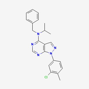 molecular formula C22H22ClN5 B11208921 N-benzyl-1-(3-chloro-4-methylphenyl)-N-(propan-2-yl)-1H-pyrazolo[3,4-d]pyrimidin-4-amine 