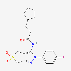 3-cyclopentyl-N-(2-(4-fluorophenyl)-5,5-dioxido-4,6-dihydro-2H-thieno[3,4-c]pyrazol-3-yl)propanamide