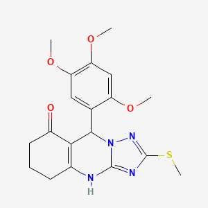 molecular formula C19H22N4O4S B11208928 2-(methylsulfanyl)-9-(2,4,5-trimethoxyphenyl)-5,6,7,9-tetrahydro[1,2,4]triazolo[5,1-b]quinazolin-8(4H)-one 