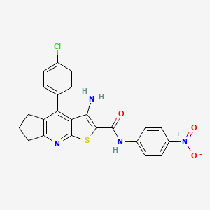 3-amino-4-(4-chlorophenyl)-N-(4-nitrophenyl)-6,7-dihydro-5H-cyclopenta[b]thieno[3,2-e]pyridine-2-carboxamide