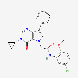 N-(5-Chloro-2-methoxyphenyl)-2-{3-cyclopropyl-4-oxo-7-phenyl-3H,4H,5H-pyrrolo[3,2-D]pyrimidin-5-YL}acetamide