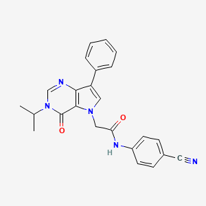 molecular formula C24H21N5O2 B11208942 N-(4-cyanophenyl)-2-[4-oxo-7-phenyl-3-(propan-2-yl)-3,4-dihydro-5H-pyrrolo[3,2-d]pyrimidin-5-yl]acetamide 