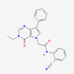 molecular formula C23H19N5O2 B11208962 N-(2-cyanophenyl)-2-(3-ethyl-4-oxo-7-phenyl-3,4-dihydro-5H-pyrrolo[3,2-d]pyrimidin-5-yl)acetamide 