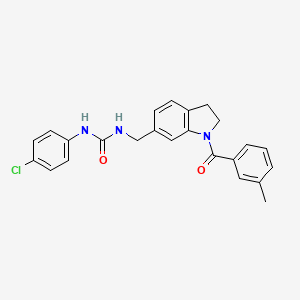 molecular formula C24H22ClN3O2 B11208969 1-(4-Chlorophenyl)-3-{[1-(3-methylbenzoyl)-2,3-dihydro-1H-indol-6-YL]methyl}urea 