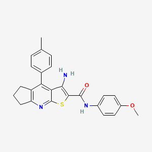 3-amino-N-(4-methoxyphenyl)-4-(4-methylphenyl)-6,7-dihydro-5H-cyclopenta[b]thieno[3,2-e]pyridine-2-carboxamide