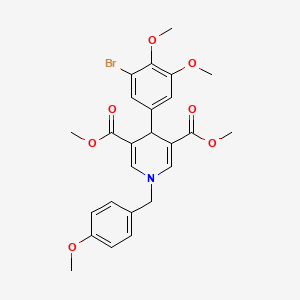 molecular formula C25H26BrNO7 B11208991 Dimethyl 4-(3-bromo-4,5-dimethoxyphenyl)-1-(4-methoxybenzyl)-1,4-dihydropyridine-3,5-dicarboxylate 