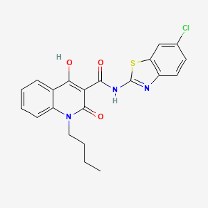 1-butyl-N-(6-chloro-1,3-benzothiazol-2-yl)-4-hydroxy-2-oxo-1,2-dihydro-3-quinolinecarboxamide