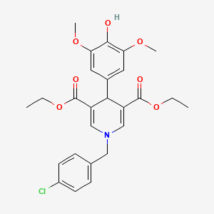 molecular formula C26H28ClNO7 B11209003 Diethyl 1-(4-chlorobenzyl)-4-(4-hydroxy-3,5-dimethoxyphenyl)-1,4-dihydropyridine-3,5-dicarboxylate 