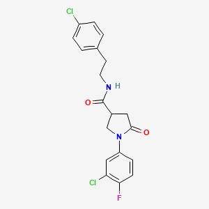 1-(3-chloro-4-fluorophenyl)-N-[2-(4-chlorophenyl)ethyl]-5-oxopyrrolidine-3-carboxamide