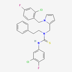 N'-(3-Chloro-4-fluorophenyl)-N-({1-[(2-chloro-4-fluorophenyl)methyl]-1H-pyrrol-2-yl}methyl)-N-(2-phenylethyl)thiourea