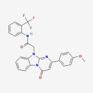 molecular formula C26H19F3N4O3 B11209047 2-[2-(4-methoxyphenyl)-4-oxopyrimido[1,2-a]benzimidazol-10(4H)-yl]-N-[2-(trifluoromethyl)phenyl]acetamide 