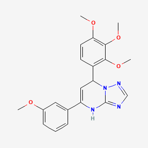 molecular formula C21H22N4O4 B11209048 5-(3-Methoxyphenyl)-7-(2,3,4-trimethoxyphenyl)-4,7-dihydro[1,2,4]triazolo[1,5-a]pyrimidine 