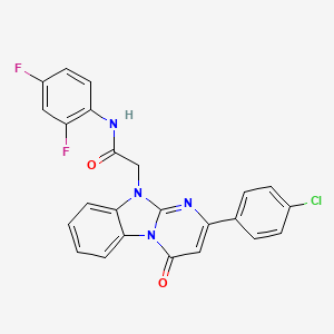 molecular formula C24H15ClF2N4O2 B11209050 2-[2-(4-chlorophenyl)-4-oxopyrimido[1,2-a]benzimidazol-10(4H)-yl]-N-(2,4-difluorophenyl)acetamide 