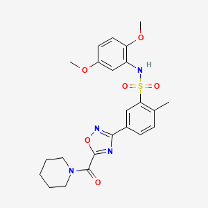 N-(2,5-Dimethoxyphenyl)-2-methyl-5-[5-(piperidine-1-carbonyl)-1,2,4-oxadiazol-3-YL]benzene-1-sulfonamide