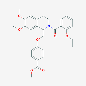 molecular formula C29H31NO7 B11209076 Methyl 4-((2-(2-ethoxybenzoyl)-6,7-dimethoxy-1,2,3,4-tetrahydroisoquinolin-1-yl)methoxy)benzoate 