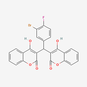 molecular formula C25H14BrFO6 B11209110 3,3'-[(3-bromo-4-fluorophenyl)methanediyl]bis(4-hydroxy-2H-chromen-2-one) 