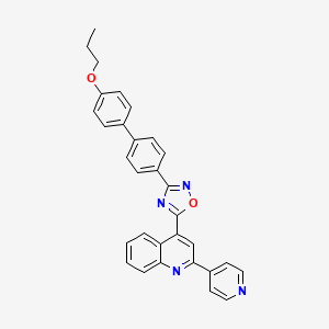 molecular formula C31H24N4O2 B11209122 4-[3-(4'-Propoxybiphenyl-4-yl)-1,2,4-oxadiazol-5-yl]-2-(pyridin-4-yl)quinoline 