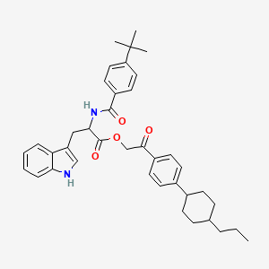 2-oxo-2-[4-(4-propylcyclohexyl)phenyl]ethyl N-[(4-tert-butylphenyl)carbonyl]tryptophanate