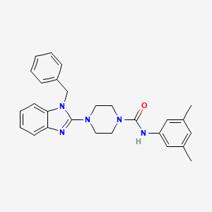 molecular formula C27H29N5O B11209126 4-(1-benzyl-1H-benzo[d]imidazol-2-yl)-N-(3,5-dimethylphenyl)piperazine-1-carboxamide 