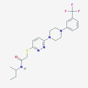 molecular formula C21H26F3N5OS B11209131 N-(sec-butyl)-2-((6-(4-(3-(trifluoromethyl)phenyl)piperazin-1-yl)pyridazin-3-yl)thio)acetamide 