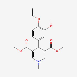 molecular formula C19H23NO6 B11209180 Dimethyl 4-(4-ethoxy-3-methoxyphenyl)-1-methyl-1,4-dihydropyridine-3,5-dicarboxylate 