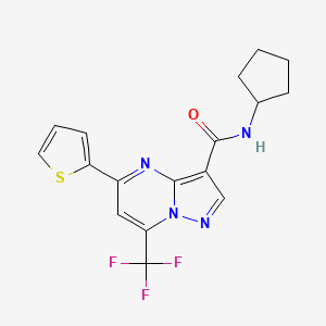 N-cyclopentyl-5-(thiophen-2-yl)-7-(trifluoromethyl)pyrazolo[1,5-a]pyrimidine-3-carboxamide