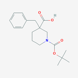 molecular formula C18H25NO4 B112092 3-Benzyl-piperidine-1,3-dicarboxylic acid 1-tert-butyl ester CAS No. 170838-83-2