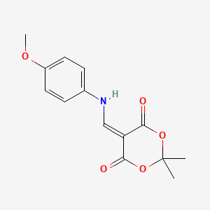 molecular formula C14H15NO5 B11209202 5-{[(4-Methoxyphenyl)amino]methylidene}-2,2-dimethyl-1,3-dioxane-4,6-dione 