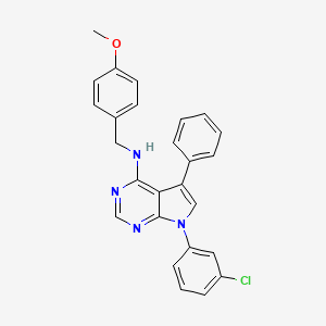 molecular formula C26H21ClN4O B11209237 7-(3-chlorophenyl)-N-(4-methoxybenzyl)-5-phenyl-7H-pyrrolo[2,3-d]pyrimidin-4-amine 