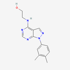 molecular formula C15H17N5O B11209245 2-{[1-(3,4-dimethylphenyl)-1H-pyrazolo[3,4-d]pyrimidin-4-yl]amino}ethanol 