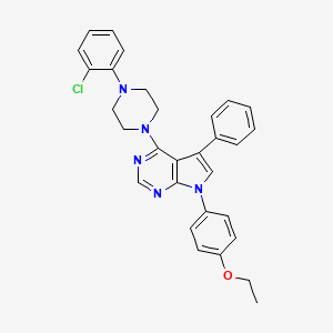 molecular formula C30H28ClN5O B11209248 4-[4-(2-chlorophenyl)piperazin-1-yl]-7-(4-ethoxyphenyl)-5-phenyl-7H-pyrrolo[2,3-d]pyrimidine 