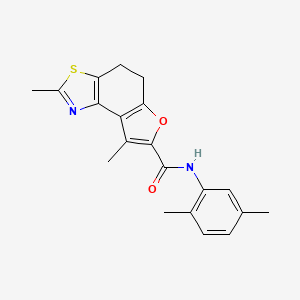 molecular formula C20H20N2O2S B11209274 N-(2,5-dimethylphenyl)-2,8-dimethyl-4,5-dihydrofuro[3,2-e][1,3]benzothiazole-7-carboxamide CAS No. 951625-00-6