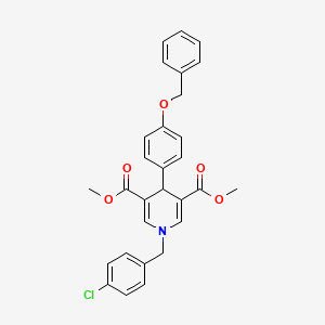 molecular formula C29H26ClNO5 B11209301 Dimethyl 4-[4-(benzyloxy)phenyl]-1-(4-chlorobenzyl)-1,4-dihydropyridine-3,5-dicarboxylate 