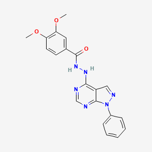 3,4-Dimethoxy-N'-{1-phenyl-1H-pyrazolo[3,4-D]pyrimidin-4-YL}benzohydrazide