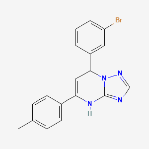 molecular formula C18H15BrN4 B11209312 7-(3-Bromophenyl)-5-(4-methylphenyl)-4,7-dihydro[1,2,4]triazolo[1,5-a]pyrimidine 