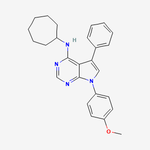 N-cycloheptyl-7-(4-methoxyphenyl)-5-phenyl-7H-pyrrolo[2,3-d]pyrimidin-4-amine