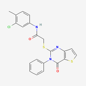 N-(3-chloro-4-methylphenyl)-2-[(4-oxo-3-phenyl-3,4-dihydrothieno[3,2-d]pyrimidin-2-yl)sulfanyl]acetamide