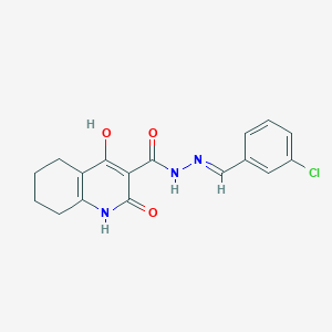 molecular formula C17H16ClN3O3 B11209343 N'-[(E)-(3-chlorophenyl)methylidene]-2,4-dihydroxy-5,6,7,8-tetrahydroquinoline-3-carbohydrazide 