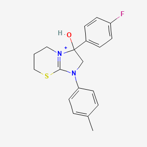 molecular formula C19H20FN2OS+ B11209347 3-(4-fluorophenyl)-3-hydroxy-1-(4-methylphenyl)-2,3,6,7-tetrahydro-5H-imidazo[2,1-b][1,3]thiazin-1-ium 