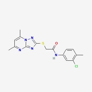 N-(3-chloro-4-methylphenyl)-2-[(5,7-dimethyl[1,2,4]triazolo[1,5-a]pyrimidin-2-yl)sulfanyl]acetamide