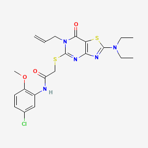 N-(5-chloro-2-methoxyphenyl)-2-{[2-(diethylamino)-7-oxo-6-(prop-2-en-1-yl)-6,7-dihydro[1,3]thiazolo[4,5-d]pyrimidin-5-yl]sulfanyl}acetamide