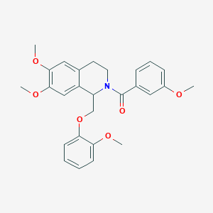 (6,7-dimethoxy-1-((2-methoxyphenoxy)methyl)-3,4-dihydroisoquinolin-2(1H)-yl)(3-methoxyphenyl)methanone